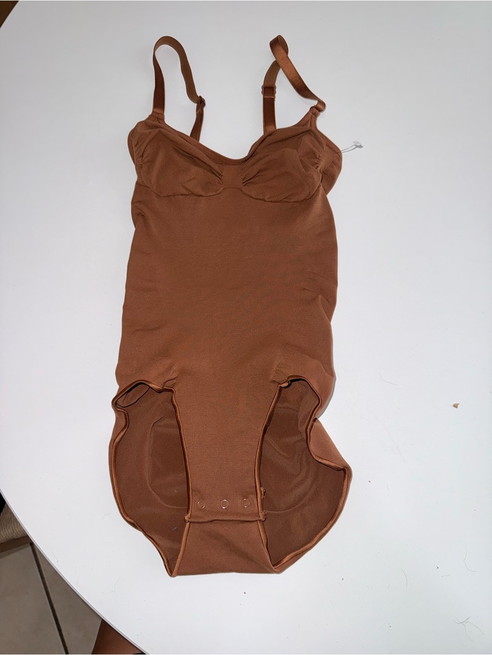 SKIMS Chocolate Brown Adjustable-Strap Bodysuit - Picture 3 of 3